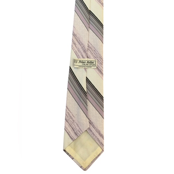 Prince Bellini vintage tie. Ivory with stripes. Excellent condition. - Picture 2 of 3